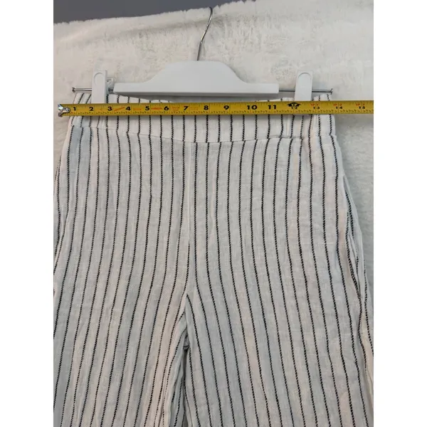 Rachel‎ Zoe Womens XS White Black Pinstripe Elastic Waist Straight Leg Pants - Image 3