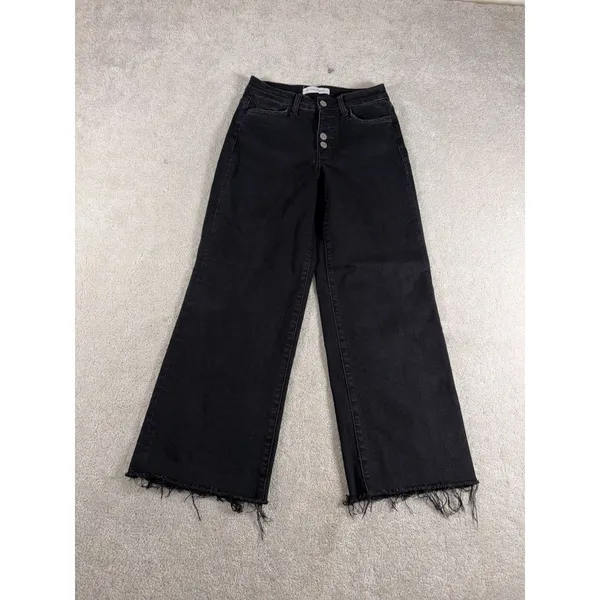 Vervet Flying Monkey Black Wide Leg Crop Jeans Button 26‎ - Image 2