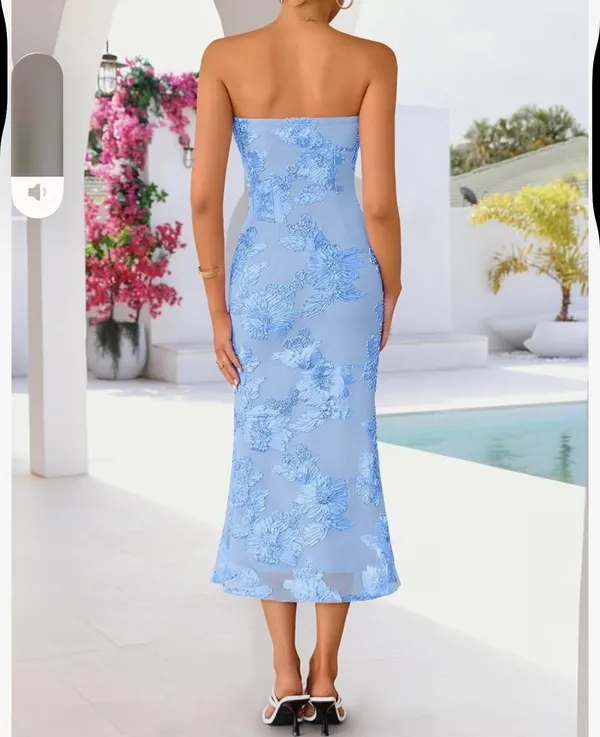 Amazon Strapless Floral Dress - Image 2