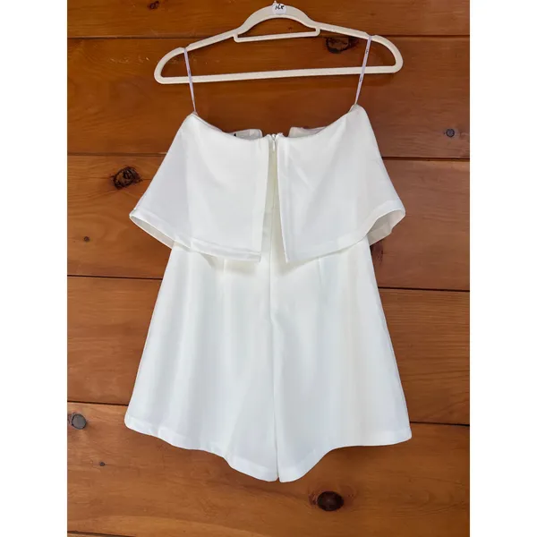 Lulus Power of Love White Strapless Romper Party Classy Elegant Engagement Sz S - Image 5