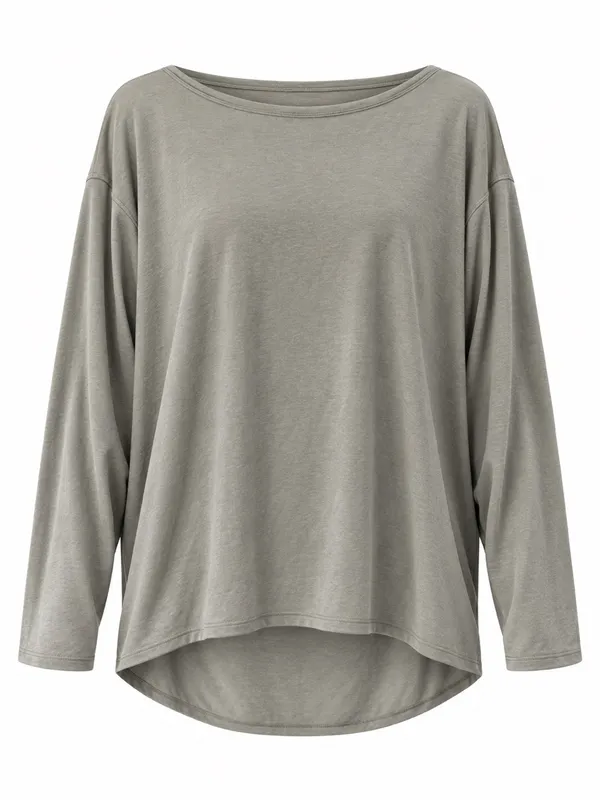 Lululemon Back in Action Long Sleeve Oversized Top Green Gray L Estimated - Image 2