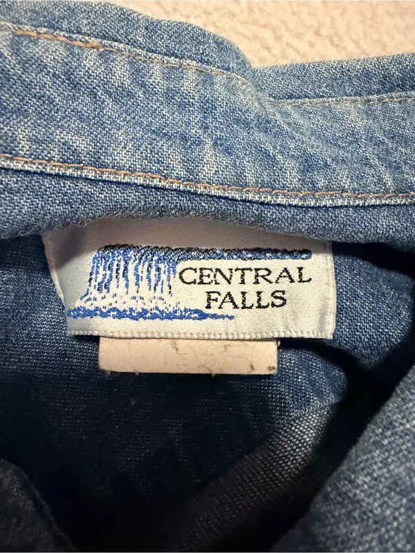 Vintage Central Falls Classic Denim Button-Up Shirt - Image 4