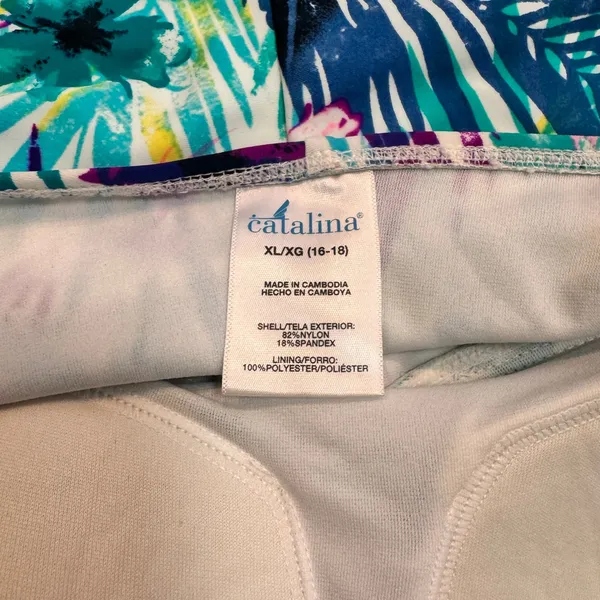 Catalina Swim Size 16-18 XLarge Tropical Floral Print Halter One Piece Swimsuit‎ - Image 7