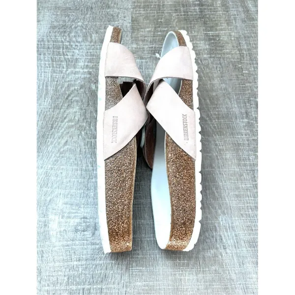 Birkenstock Siena Big Buckle Leather Nubuck Slides Sandals Light Pink Womens 40 - Image 9