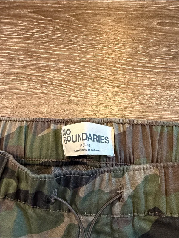 No Boundaries Camo Cargo Joggers - Olive Green & Brown- 27” - Image 2