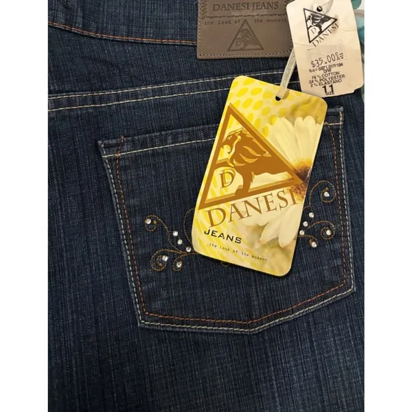 Danesi Boot Cut Jeans Bedazzled Mid Rise 90s NWT Festival Hippie Juniors 11 - Image 5