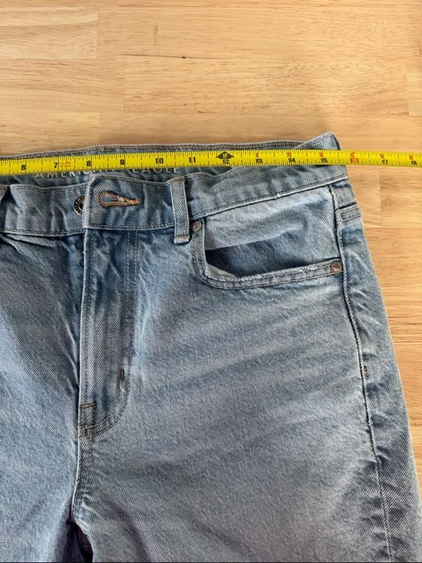 American Eagle  super High -rise Ankle Straight Blue Jeans EUC - Image 9