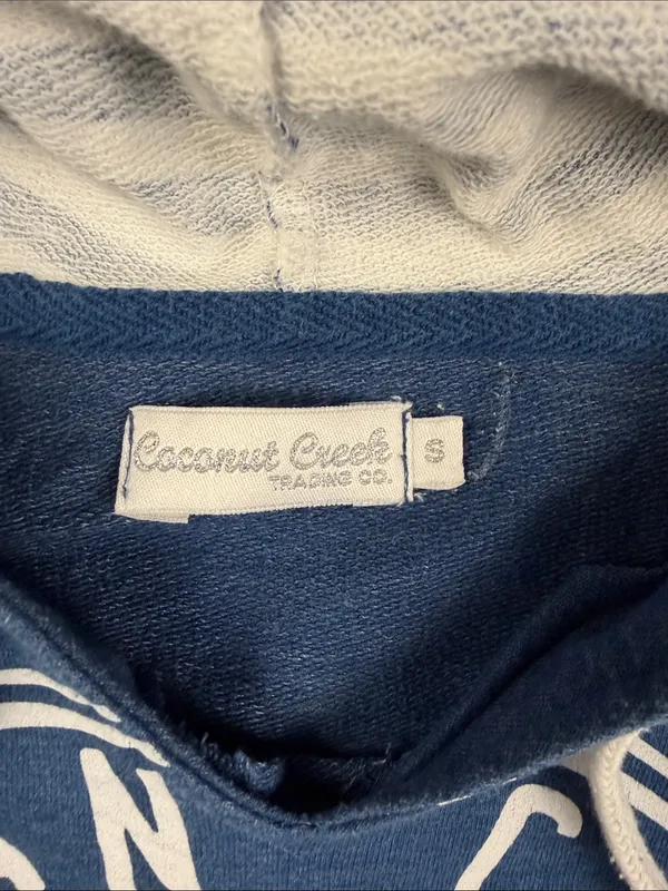 Coconut Creek Ocean City Maryland Striped Sleeve Hoodie Sweatshirt - Blue - Image 2