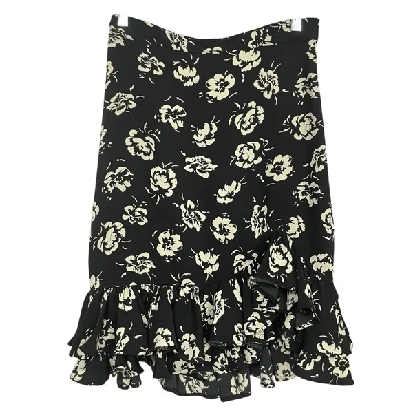 Polo Ralph Lauren Floral Black and Cream ruffle skirt size 4, Spring, Summer - Image 3