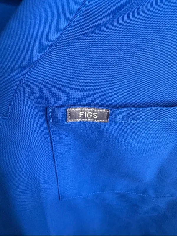 Figs V-Neck Scrub Top in Cobalt Blue - Image 4