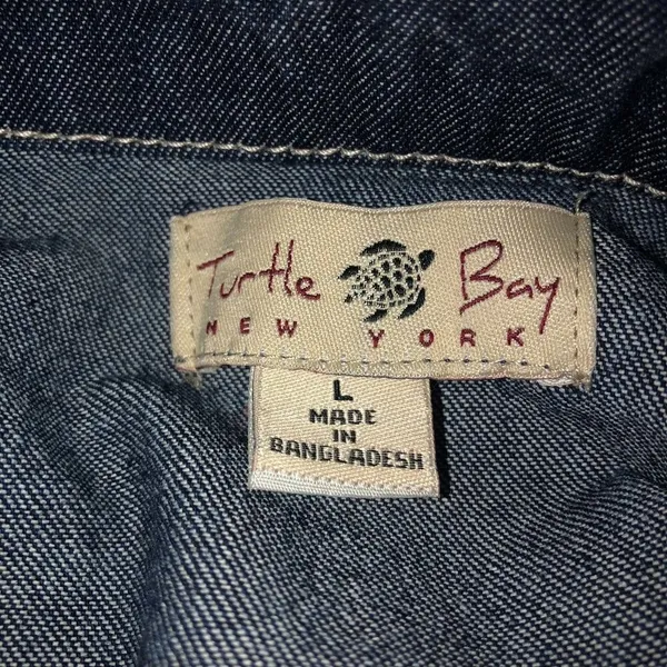 Turtle Bay New York Jean Jacket Womens L Used *Stain on Cuff - Image 7