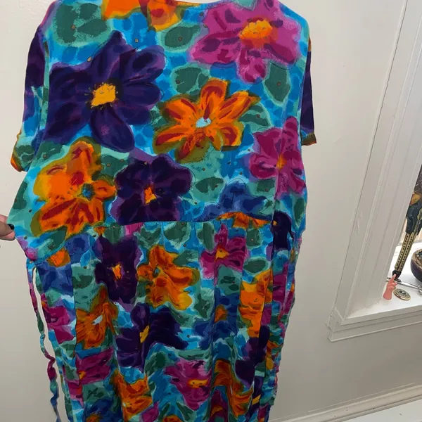 Vintage Floral Button-Down Dress by Hi Lites Sz 1X/2X - Image 4