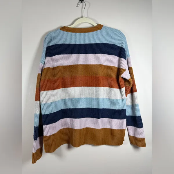 Madewell Thompson Rainbow Stripe Pocket Pullover Sweater Style AA783 sz M - Image 10