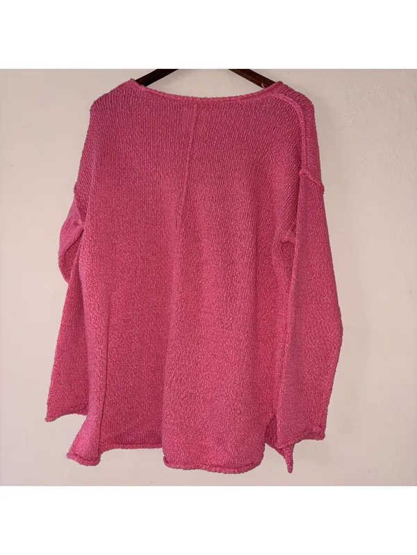 Aerie Pink Oversized Scoop Neck Knit Sweater Size Small - Image 4
