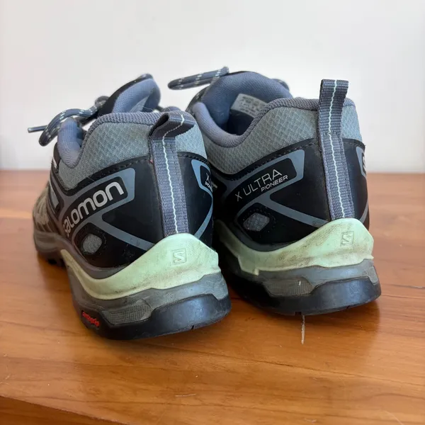 Salomon X Ultra Pioneer CSWP Waterproof Hiking Shoes Grey Green 416709 Womens 9 - Image 8