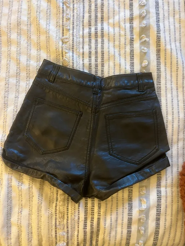 Divided High Waisted “Leather” Shorts - Image 3