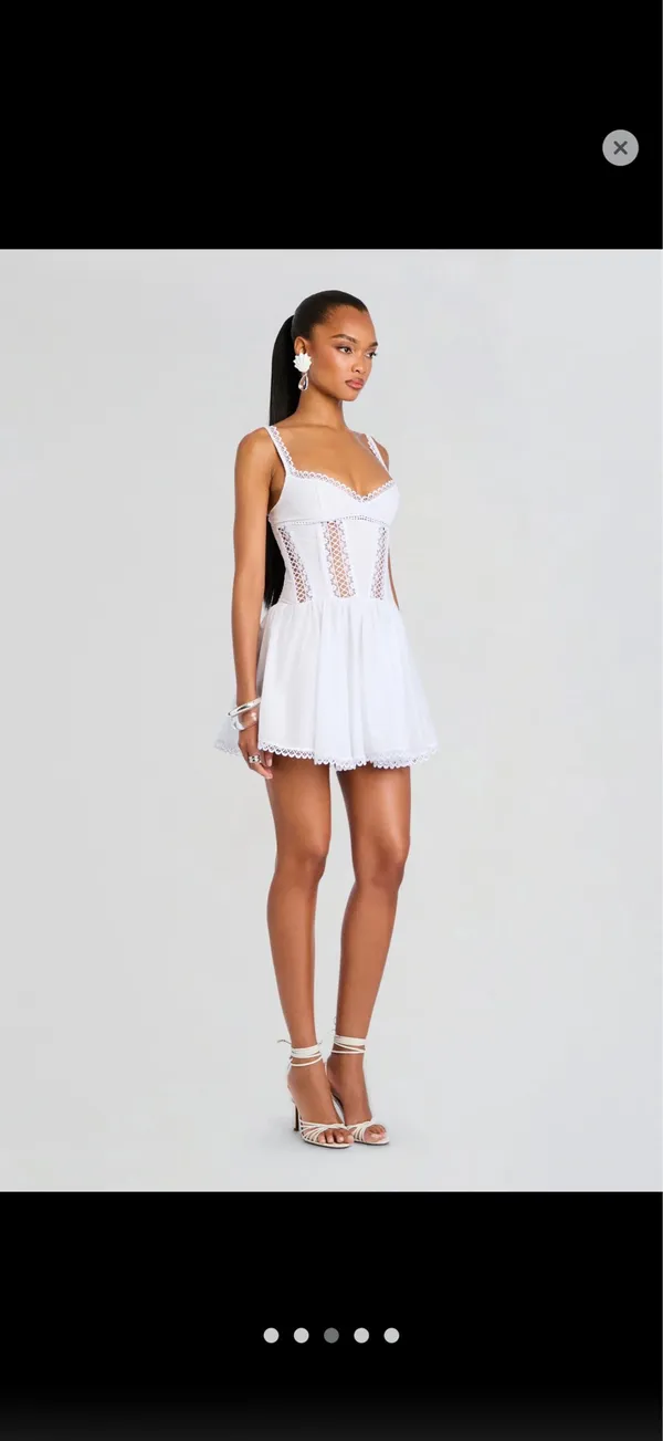 Retrofête Gardenia White Mini Dress Size Small NWOT - Image 4