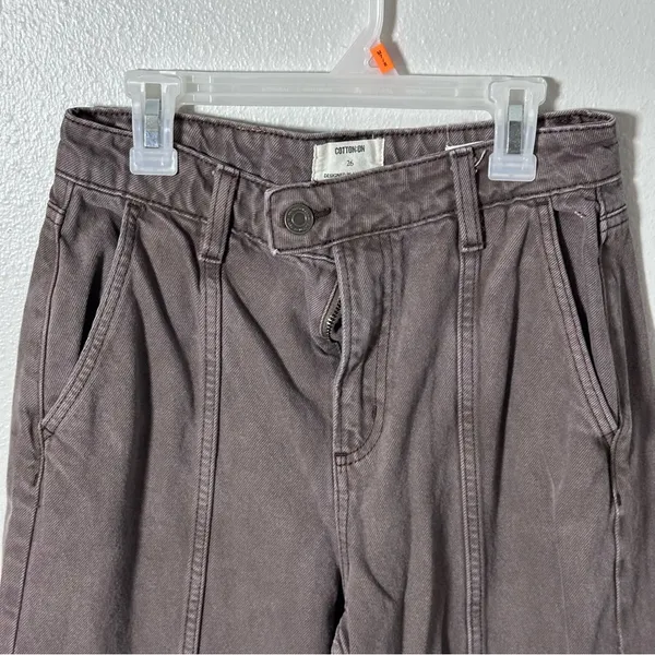 Cotton On Women Seam Wide Leg Dark Brown‎ Baggy Jeans Size 26 - Image 5
