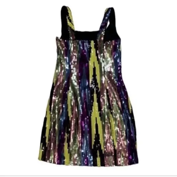 Aqua Sequin Multi-colored Body-con Dress (Size XS) - Image 2