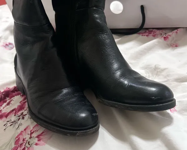 Nine West Black Leather Riding Boots - Image 2