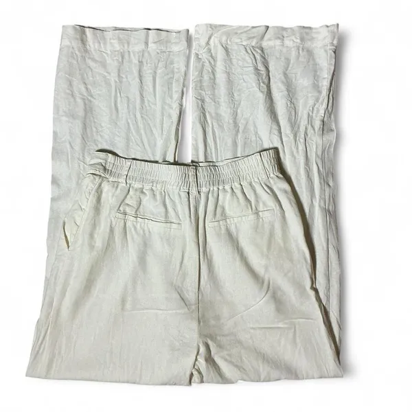 House of‎ Harlow 1960 Old Money Linen Blend Wide Leg Pleated Pants Size M - Image 2