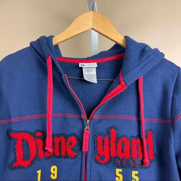 Disney Disneyland Resort Embroidered Patch 1955 Full Zip Hooded Jacket Size Large - Image 8