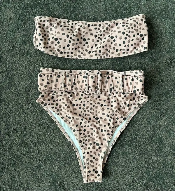 Boutique Polka Dots bandeau high waist belted Bikini - Image 8