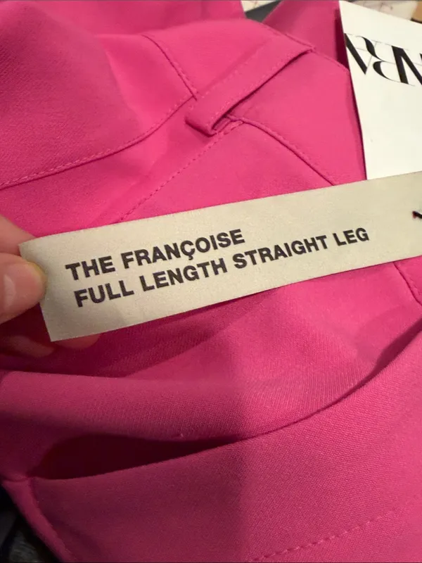 Zara the francoise Hot Pink Straight-Leg Trousers medium NWT - Image 4