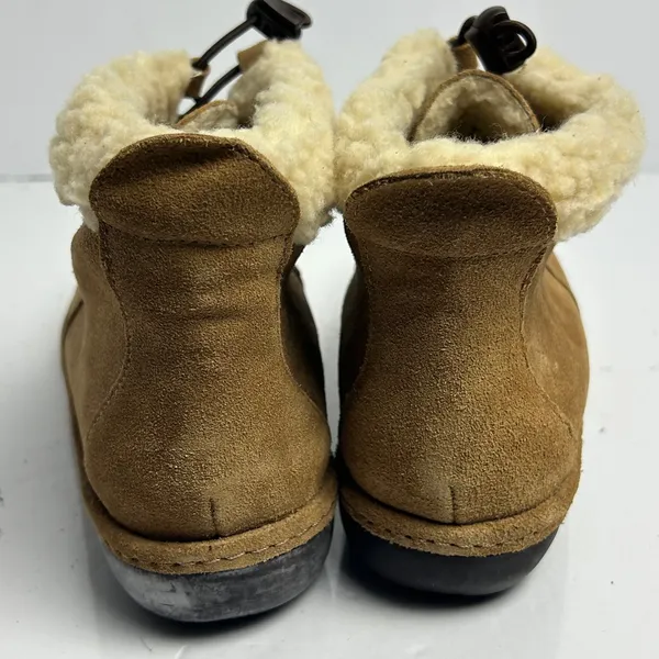 Lands End Womens Chalet Shearling Bootie Dark Chestnut Suede Ankle Boots Size 9 - Image 10