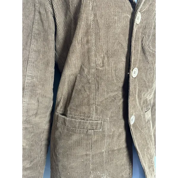 Vintage BOSS Hugo‎ Boss Corduroy Blazer Brown Ribbed Velvet Jacket Sz S - Image 2