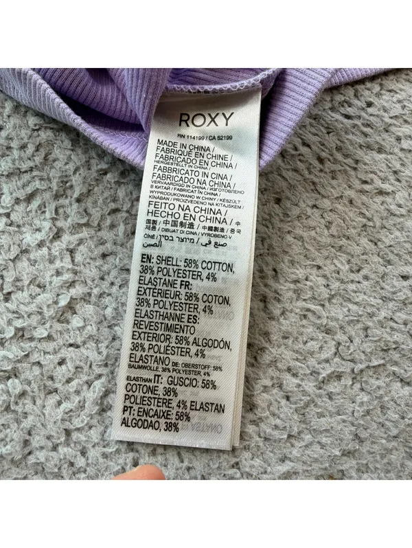 NWT Roxy x Kate Bosworth Surf.Kind.Kate Purple Ribbed Crop Tank Top XL - Image 7