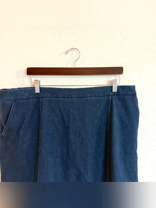 Isaac Mizrahi Live Womens Skort Blue Denim Pull On Hidden Shorts Size XL - Image 3