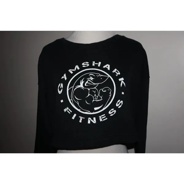 Women’s Black Cropped Gymshark Pullover - Image 2