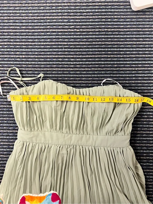 Jehona Sage Brush Pleated Tiered Maxi Dress - Image 5