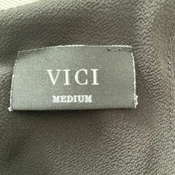 VICI Black Tie Front Halter Top | Chic Sleeveless Blouse Size M - Image 3