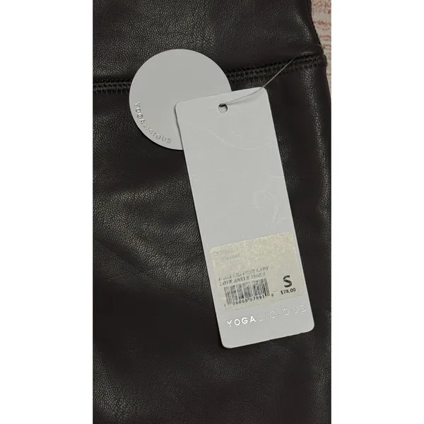 Yogaliscious Women's Lined Faux Leather Legging Sz S New With Tag - Image 5