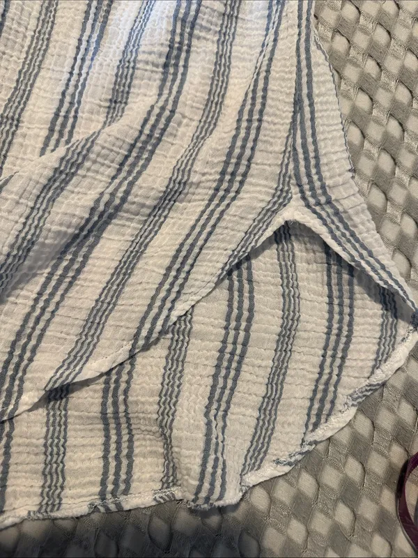 Kona Sol Striped Button-Up Swim Cover up - Image 7