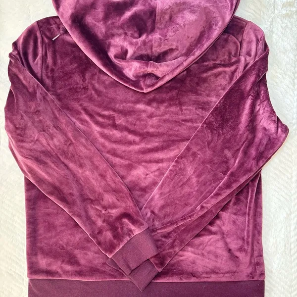 PINK Victoria's Secret Plush Velvet Hoodie in Rich Pink Y2K - Image 2
