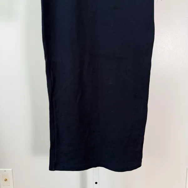 LEGOE Heritage‎ sz 1 Long Sleeve Midi Dress Black Cotton Stretch Cozy Casual - Image 3