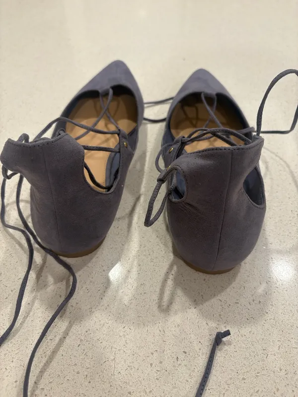 Lace up pointed toe flats Purple Size 9 - Image 3