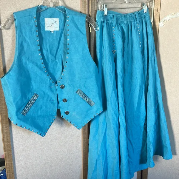 FINAL MARKDOWN Spencer creations western style skirt and vest set medium - Image 7