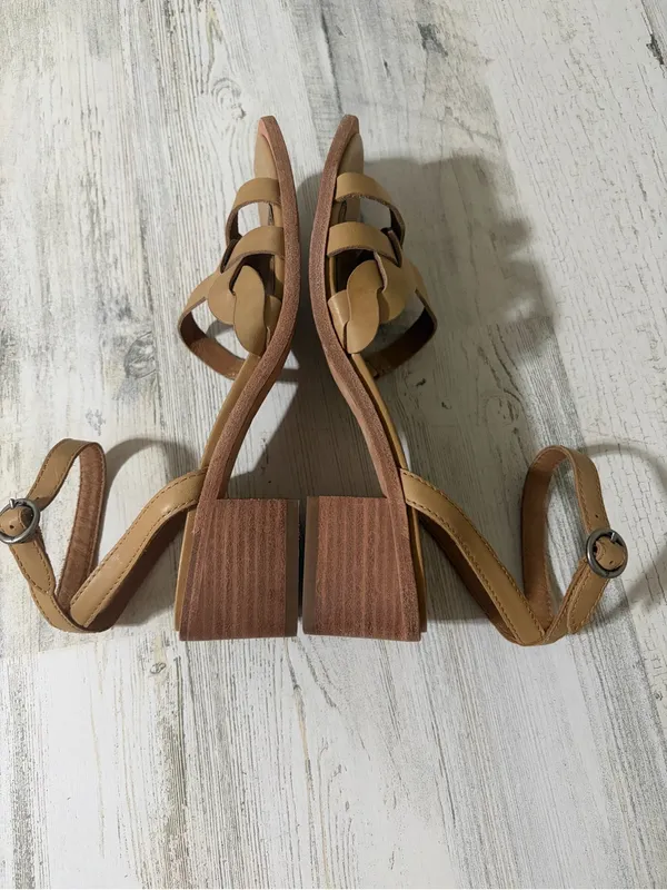 Frye Tan Huarache Braided Ankle-Strap Block Heel Sandal Size 6.5 - Image 7