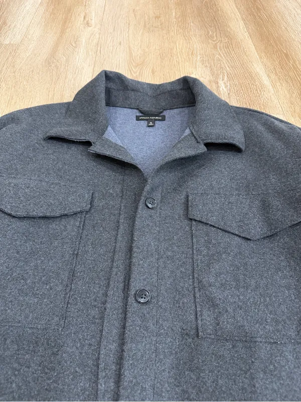 Banana Republic Solid 4 Pocket Shacket Oversized Jacket Dark Charcoal Size XL - Image 8