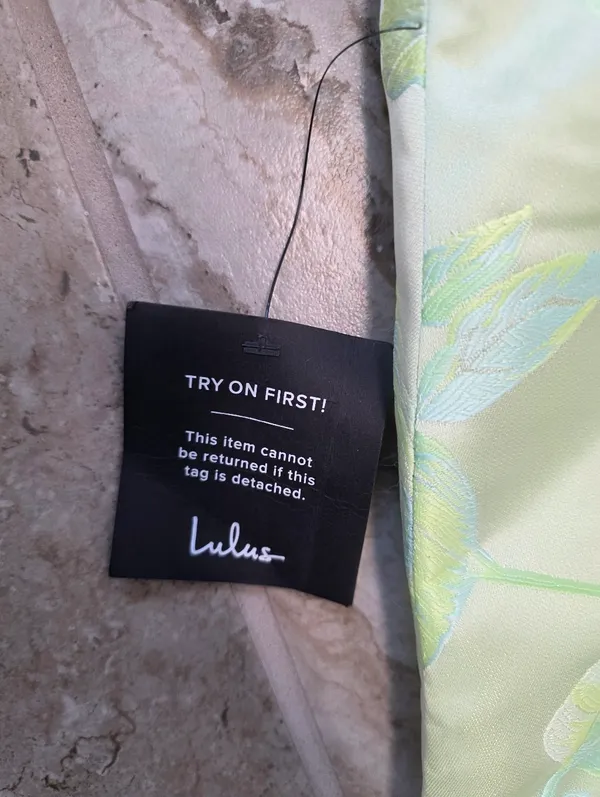 Lulus Brighter Side Mint Green Floral Satin Jacquard Mini Dress Size XL NY Jets - Image 6