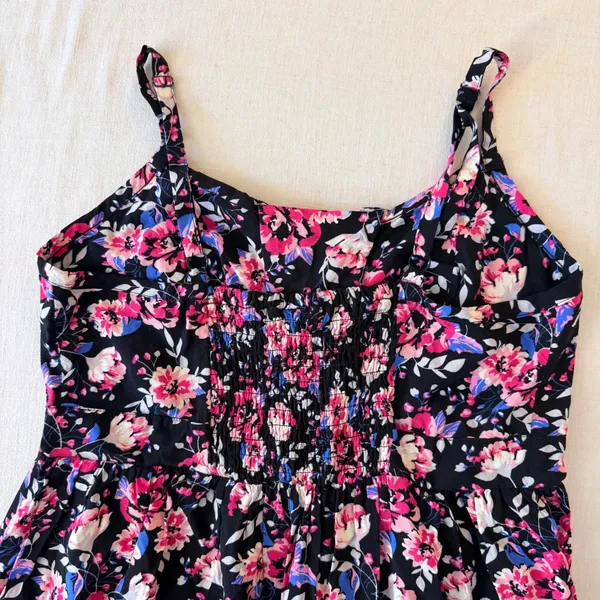 Torrid Dark Coquette Floral Corset Lace Up Smocked Sundress Plus Size 1 - Image 4