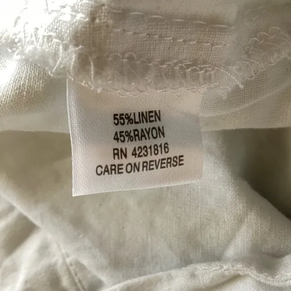 Linea Donna Linen Blend Capri Pants White Size XL - Image 4