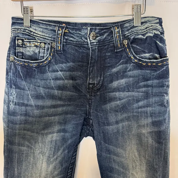 Miss Me Mid Rise Bootcut Jeans 31 Embellished Flap Pockets - Image 6