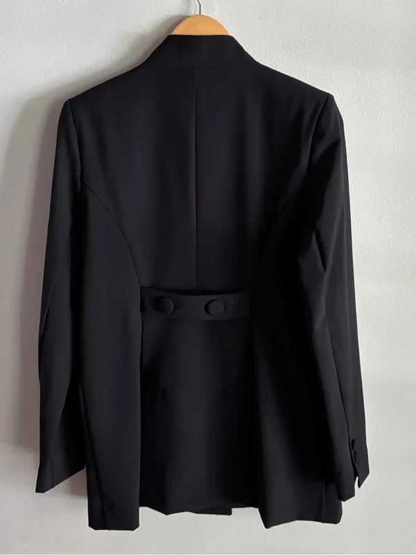 Cabi Black Longline Blazer Size 8 Tailored Tuxedo Jacket Career Minimalist - Image 5