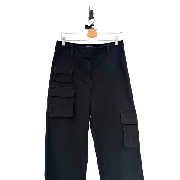 Aritzia Wilfred Free Picture Cargo Pant Black‎ Wide Leg Utility Size 10 - Image 5