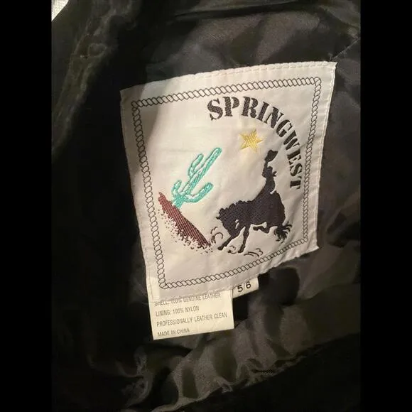 SpringWest Size 5/6‎ Suede Leather Black Suede Skirt - Image 6